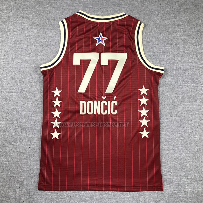 Camiseta Luka Doncic NO 77 Nino Dallas Mavericks All Star 2024 Rojo